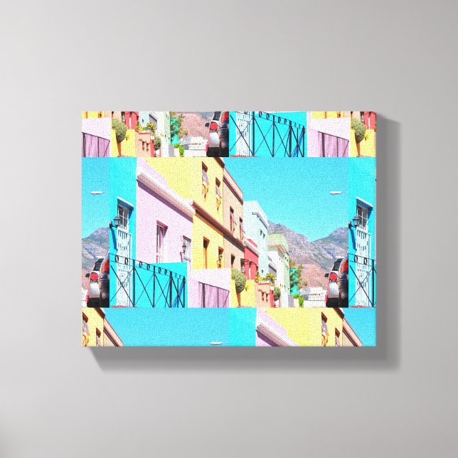 Cape Town Colourful Houses Bo Kaap Street Canvas Print (Front)