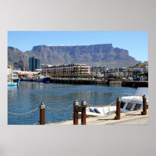 Cape Town Harbour and Table Mountain Poster