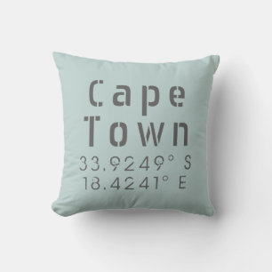 Cape Town Latitude Longitude Cushion