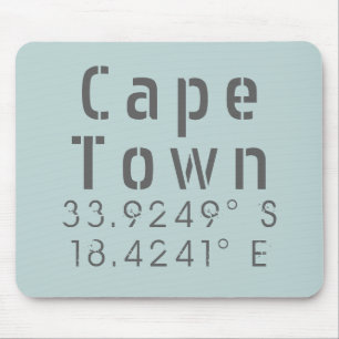 Cape Town Latitude Longitude Mouse Mat