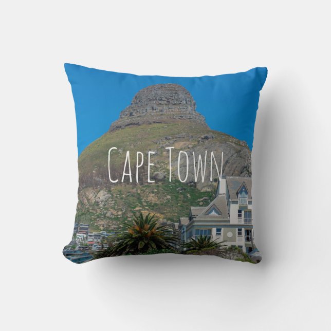 Cape Town Lion's Head Cityscape Architecture Cushion (Front)