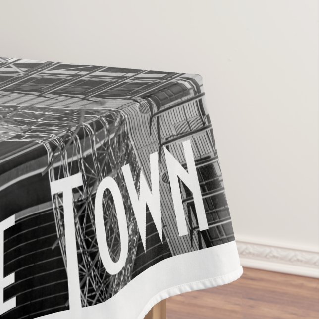 Cape Town Monochrome Cityscape Architecture Tablecloth (In Situ)
