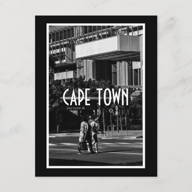 Cape Town Monochrome Cityscape Street Lifestyle Postcard (Front)