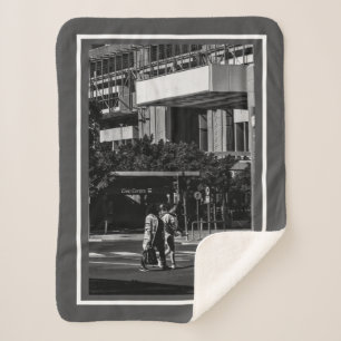 Cape Town Monochrome Cityscape Street Lifestyle Sherpa Blanket