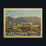 Cape Town Postcard South Africa Vintage Travel<br><div class="desc">Cape Town South Africa design in Vintage Travel style featuring a beautiful harbor scene with boats and mountain.</div>