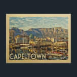 Cape Town Postcard South Africa Vintage Travel<br><div class="desc">Cape Town South Africa design in Vintage Travel style featuring a beautiful harbor scene with boats and mountain.</div>