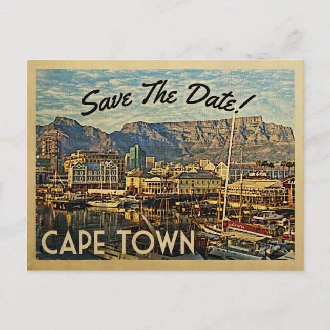 Cape Town Save The Date South Africa Announcement Postcard (Front)