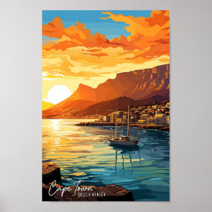 Cape Town South Africa Art Travel Illustration Poster