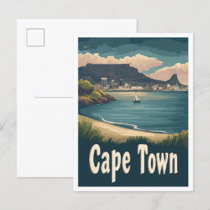 Cape Town South Africa Art Vintage Travel Postcard