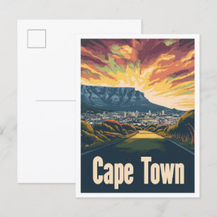 Cape Town South Africa Art Vintage Travel Postcard