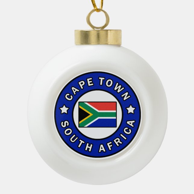Cape Town South Africa Ceramic Ball Christmas Ornament (Front)