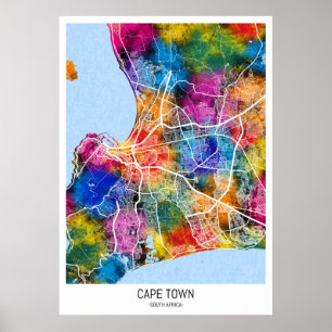 Cape Town South Africa City Map Poster