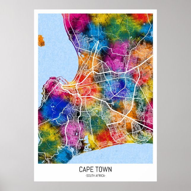 Cape Town South Africa City Map Poster (Front)