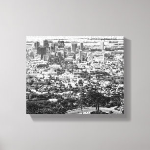 Cape Town South Africa Cityscape Monochrome Canvas Print