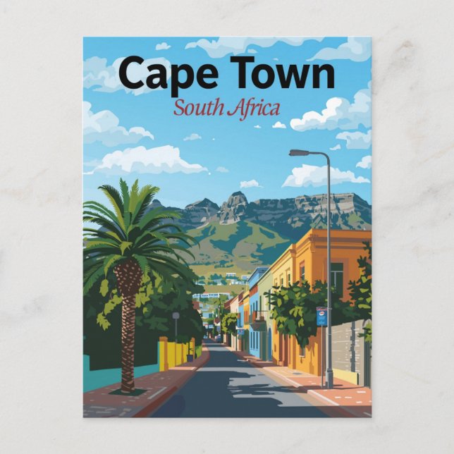 Cape Town South Africa Colorful Street Postcard (Front)