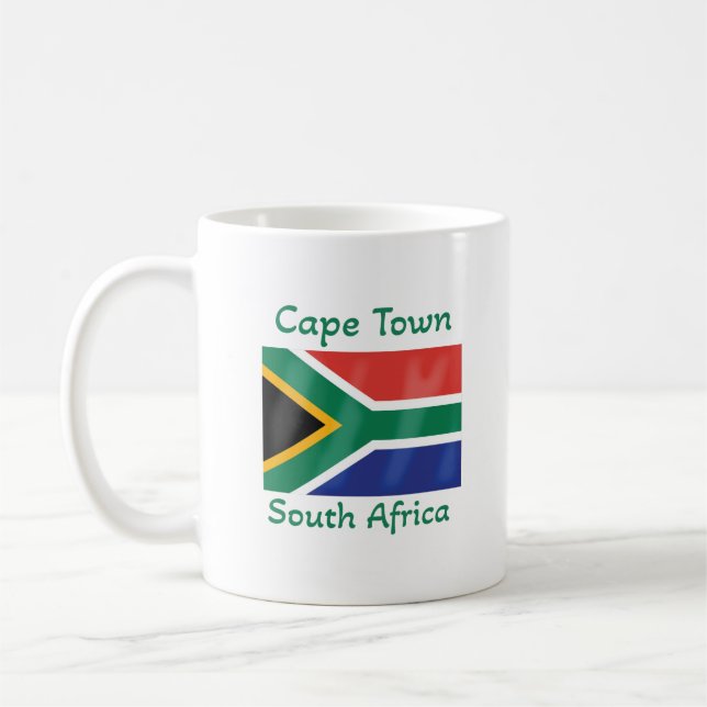 Cape Town South Africa Flag Coffee Mug (Left)