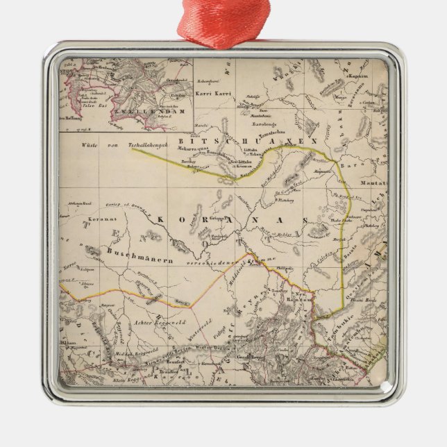 Cape Town, South Africa Metal Tree Decoration (Front)