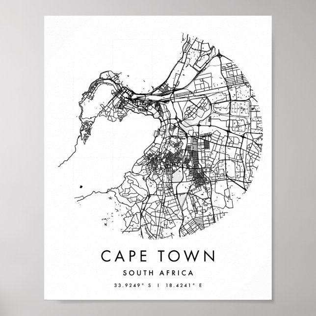 Cape Town South Africa Minimal Modern Circle Poster (Front)