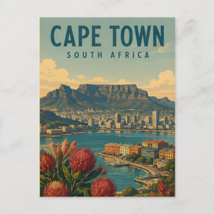 Cape Town South Africa Mountain Coastal Travel 🏔️ Postcard