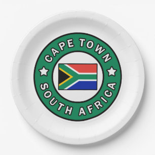 Cape Town South Africa Paper Plate