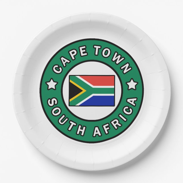 Cape Town South Africa Paper Plate (Front)