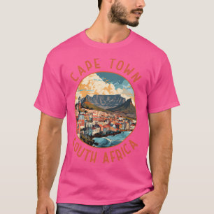 Cape Town South Africa Retro Distressed Circle T-Shirt