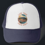 Cape Town South Africa Retro Distressed Circle Trucker Hat<br><div class="desc">Cape Town retro vector travel design. Cape Town is a port city on South Africa’s southwest coast,  on a peninsula beneath the imposing Table Mountain.</div>