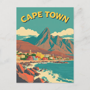 Cape Town, South Africa Retro Vintage Travel Postcard