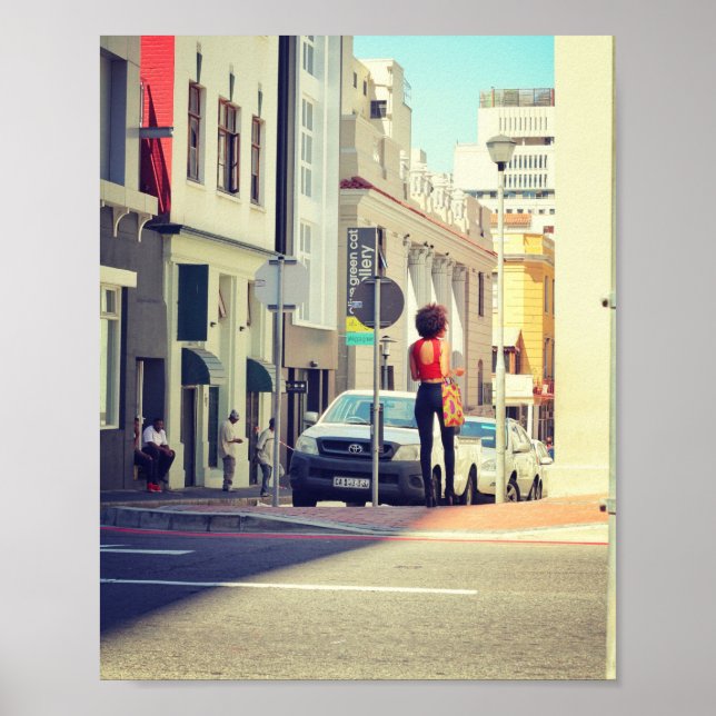 Cape Town South Africa Street View Cityscape Poster (Front)