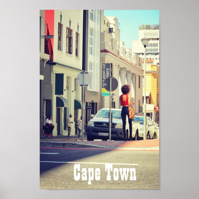 Cape Town South Africa Street View Cityscape Poster (Front)