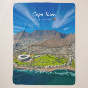 Cape Town, South Africa - Table Mountain View Sherpa Blanket