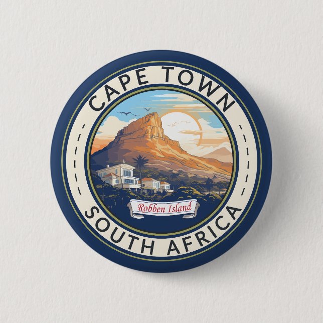 Cape Town South Africa Travel Art Badge (Front)