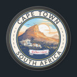 Cape Town South Africa Travel Art Badge Magnet<br><div class="desc">Cape Town retro vector travel design. Cape Town is a port city on South Africa’s southwest coast,  on a peninsula beneath the imposing Table Mountain.</div>