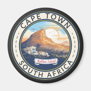 Cape Town South Africa Travel Art Badge Magnet
