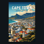 Cape Town South Africa Travel Art Vintage Poster<br><div class="desc">Cape Town retro vector travel design. Cape Town is a port city on South Africa’s southwest coast,  on a peninsula beneath the imposing Table Mountain.</div>