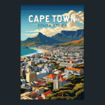Cape Town South Africa Travel Art Vintage Poster<br><div class="desc">Cape Town retro vector travel design. Cape Town is a port city on South Africa’s southwest coast,  on a peninsula beneath the imposing Table Mountain.</div>