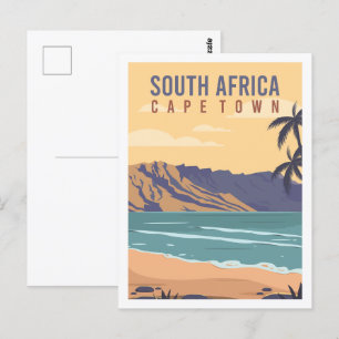 Cape Town South Africa Travel Place Illustration Postcard