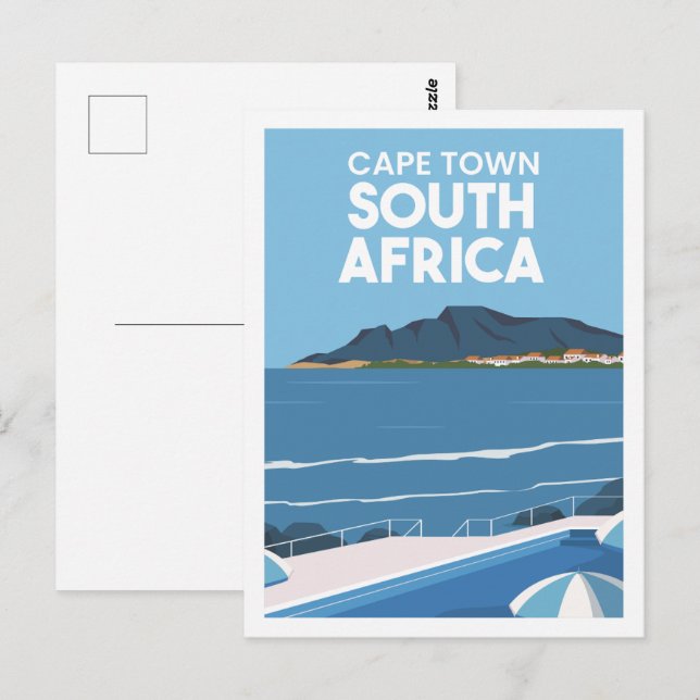 Cape Town South Africa Travel Place Illustration Postcard (Front/Back)