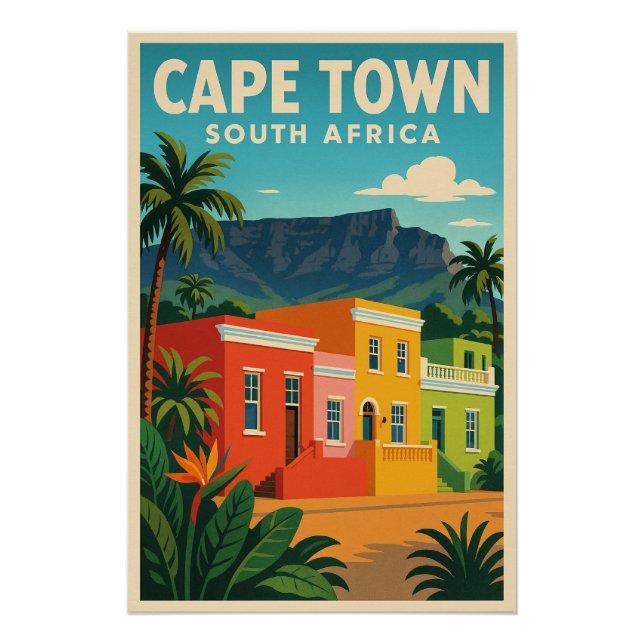 Cape Town, South Africa travel poster, Poster (Front)