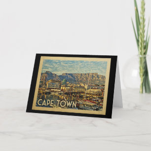 Cape Town South Africa Vintage Travel Card