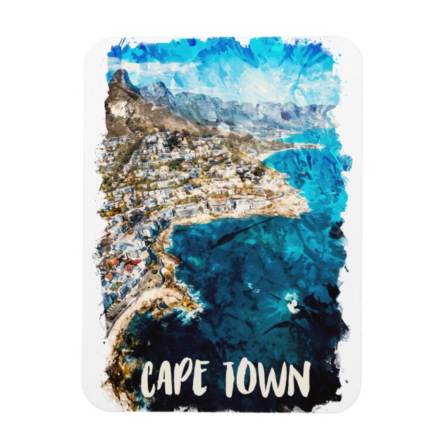 Cape Town South Africa Vintage Travel Magnet (Vertical)
