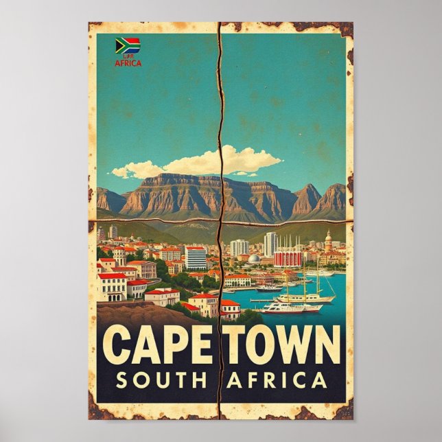 Cape Town - South Africa Vintage Travel Poster (Front)
