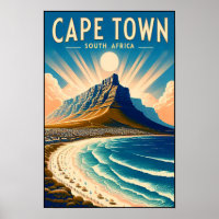 Cape Town - South Africa Vintage Travel Poster