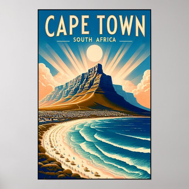 Cape Town - South Africa Vintage Travel Poster (Front)