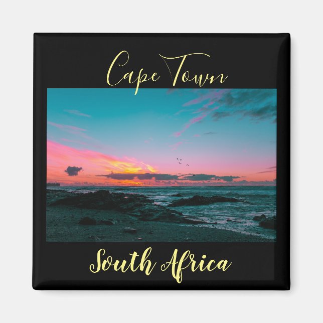 Cape Town Sunset Ocean Sky Landscape Magnet (Front)