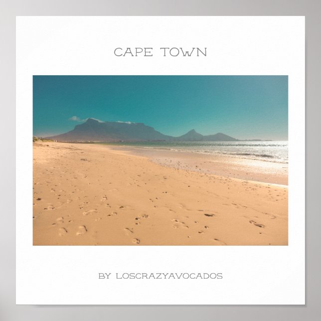 Cape Town Table Mountain Beach Ocean Poster (Front)