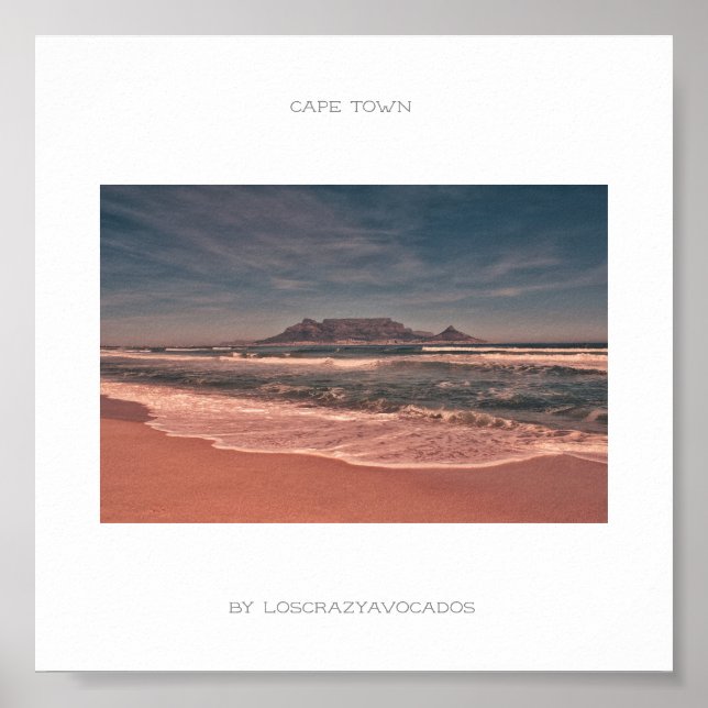 Cape Town Table Mountain Beach Ocean Poster (Front)