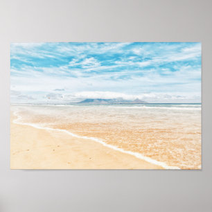 Cape Town Table Mountain Beach Pastel Poster