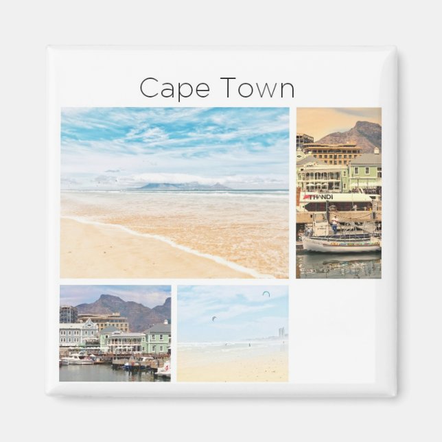 Cape Town Table Mountain Collage Pastel Magnet (Front)