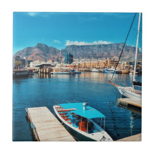 Cape Town Table Mountain Harbour View Tile